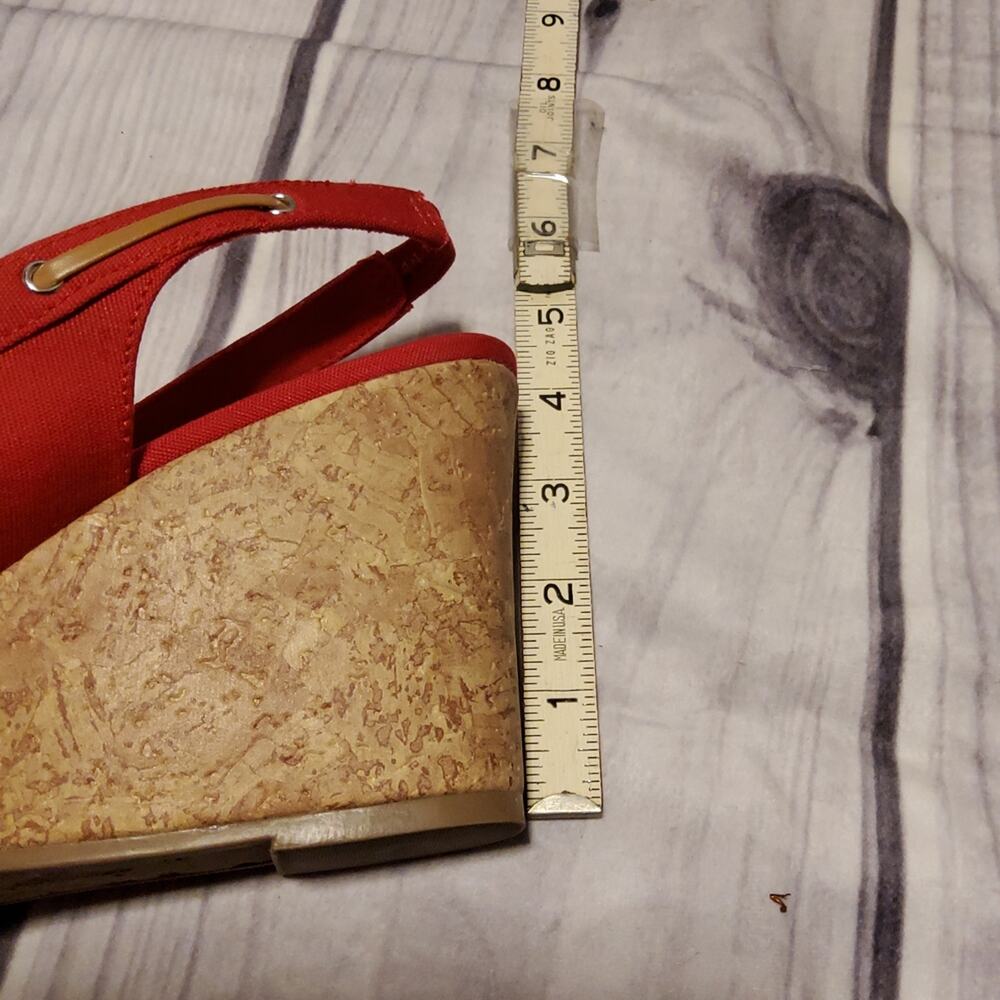 Dexter peep toe red Wedges 8.5 - Picture 7 of 8